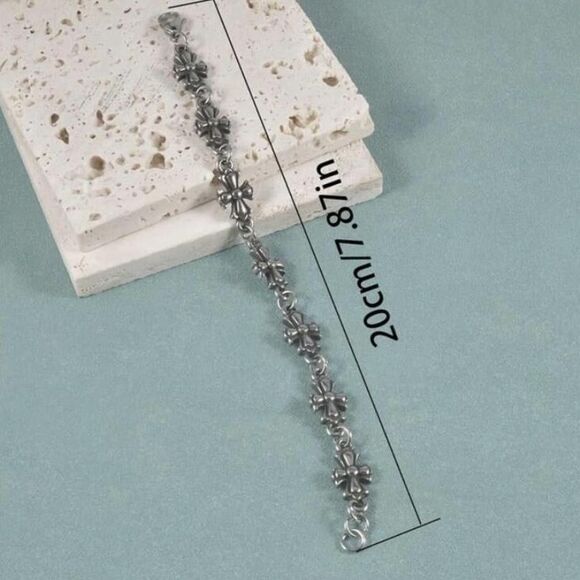 Mens Cross Bracelet Stainless Steel Punk - Picture 5 of 7